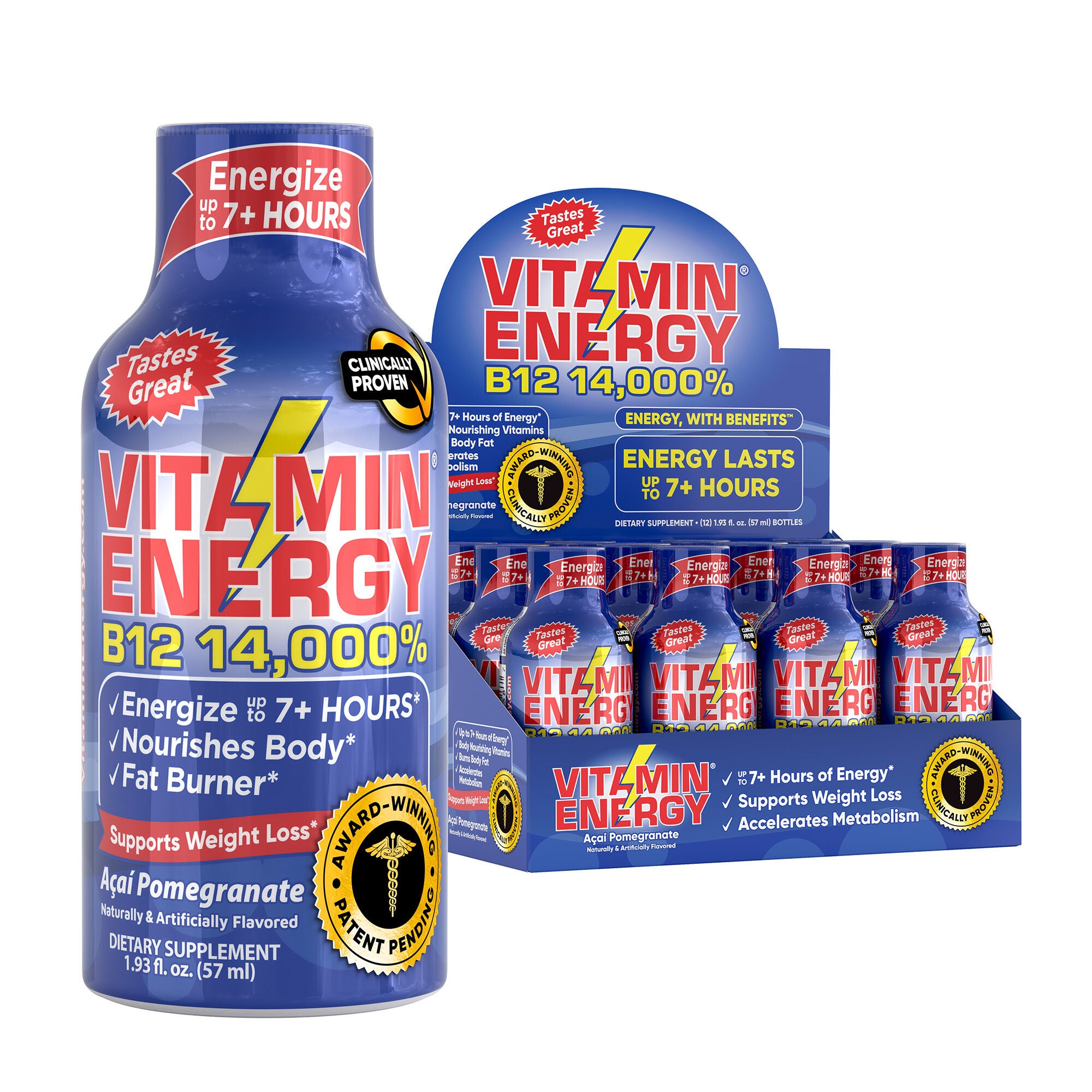 Vitamin Energy® B12 14 -000% Supplement - Acai Pomegranate - 1.93 oz. (12 Bottles)